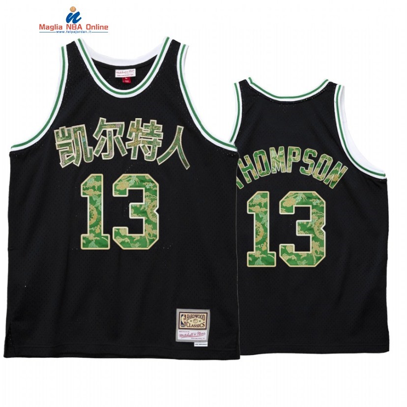 Maglia NBA Boston Celtics #13 Tristan Thompson CNY Nero Hardwood Classics 2021 Acquista