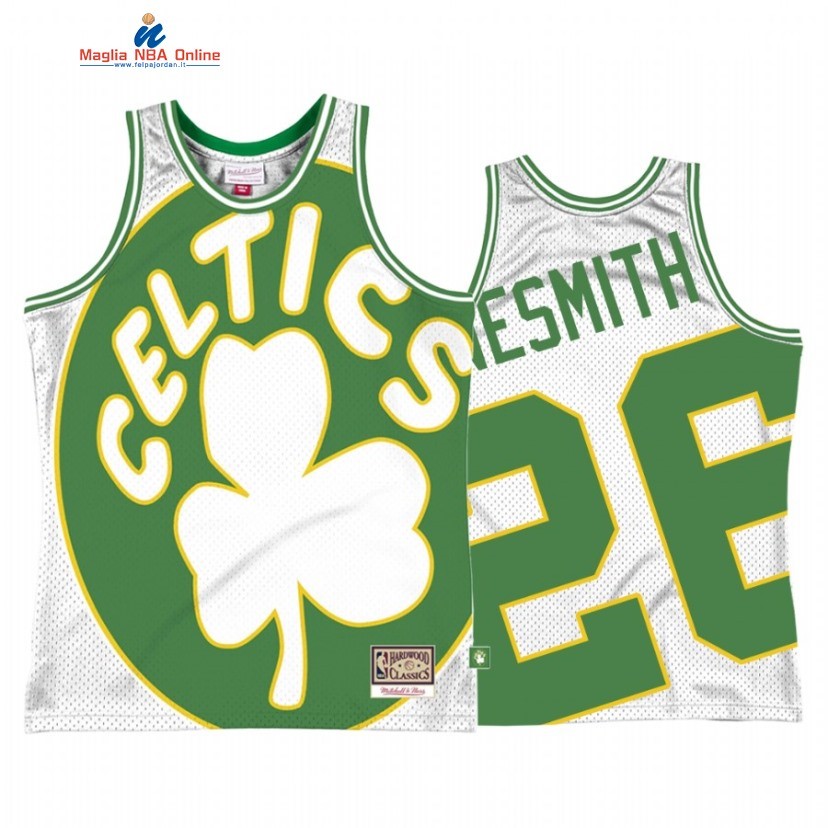 Maglia NBA Boston Celtics #26 Aaron Nesmith Big Face 2 Bianco Hardwood Classics Acquista