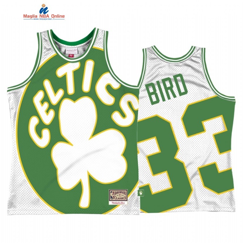Maglia NBA Boston Celtics #33 Larry Bird Big Face 2 Bianco Hardwood Classics Acquista