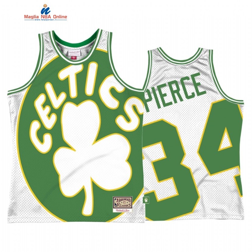 Maglia NBA Boston Celtics #34 Paul Pierce Big Face 2 Bianco Hardwood Classics Acquista
