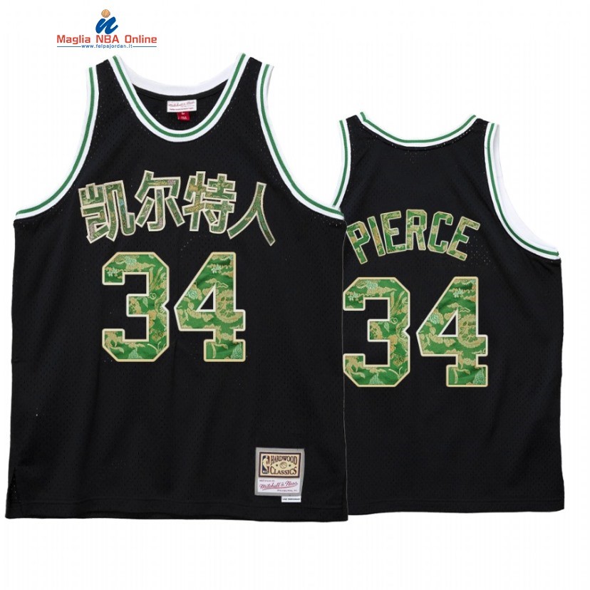 Maglia NBA Boston Celtics #34 Paul Pierce CNY Nero Hardwood Classics 2021 Acquista