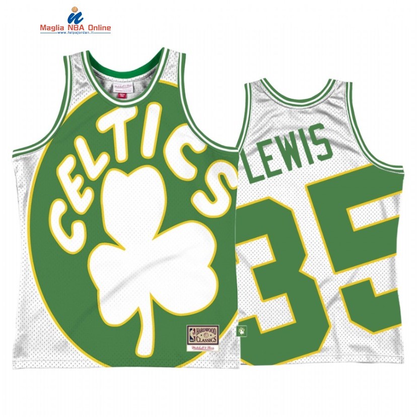 Maglia NBA Boston Celtics #35 Reggie Lewis Big Face 2 Bianco Hardwood Classics Acquista