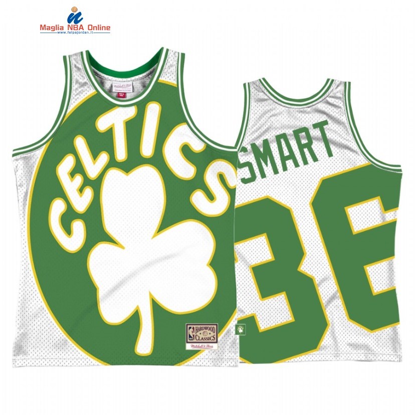 Maglia NBA Boston Celtics #36 Marcus Smart Big Face 2 Bianco Hardwood Classics Acquista