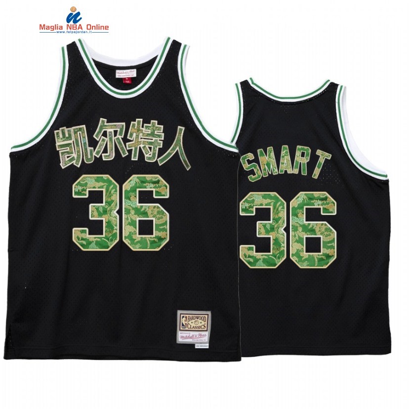 Maglia NBA Boston Celtics #36 Marcus Smart CNY Nero Hardwood Classics 2021 Acquista