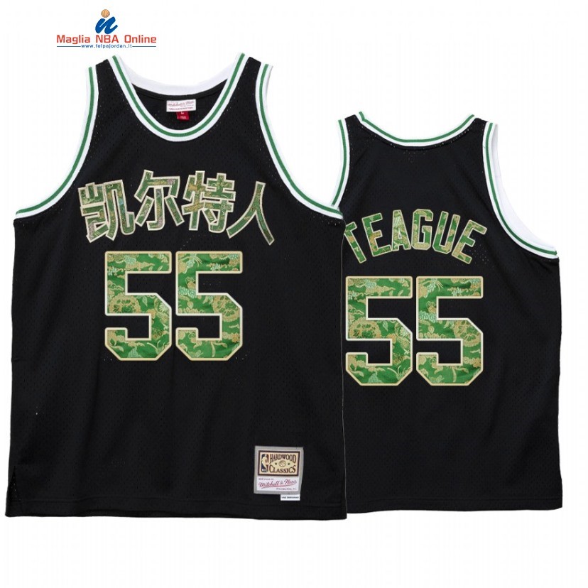 Maglia NBA Boston Celtics #55 Jeff Teague CNY Nero Hardwood Classics 2021 Acquista