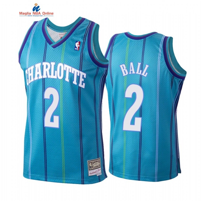 Maglia NBA Charlotte Hornets #2 LaMelo Ball Teal Hardwood Classics 1999-00 Acquista