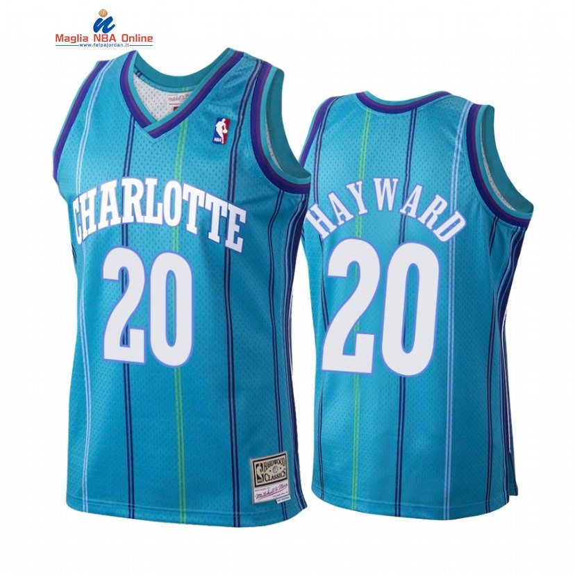 Maglia NBA Charlotte Hornets #20 Gordon Hayward Teal Hardwood Classics 1999-00 Acquista