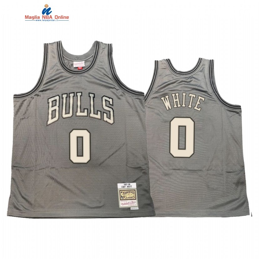Maglia NBA Chicago Bulls #0 Coby White Grigio Hardwood Classics Acquista
