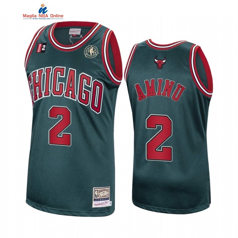 Maglia NBA Chicago Bulls #2 Al Farouq Aminu Verde Hardwood Classics 2021 Acquista