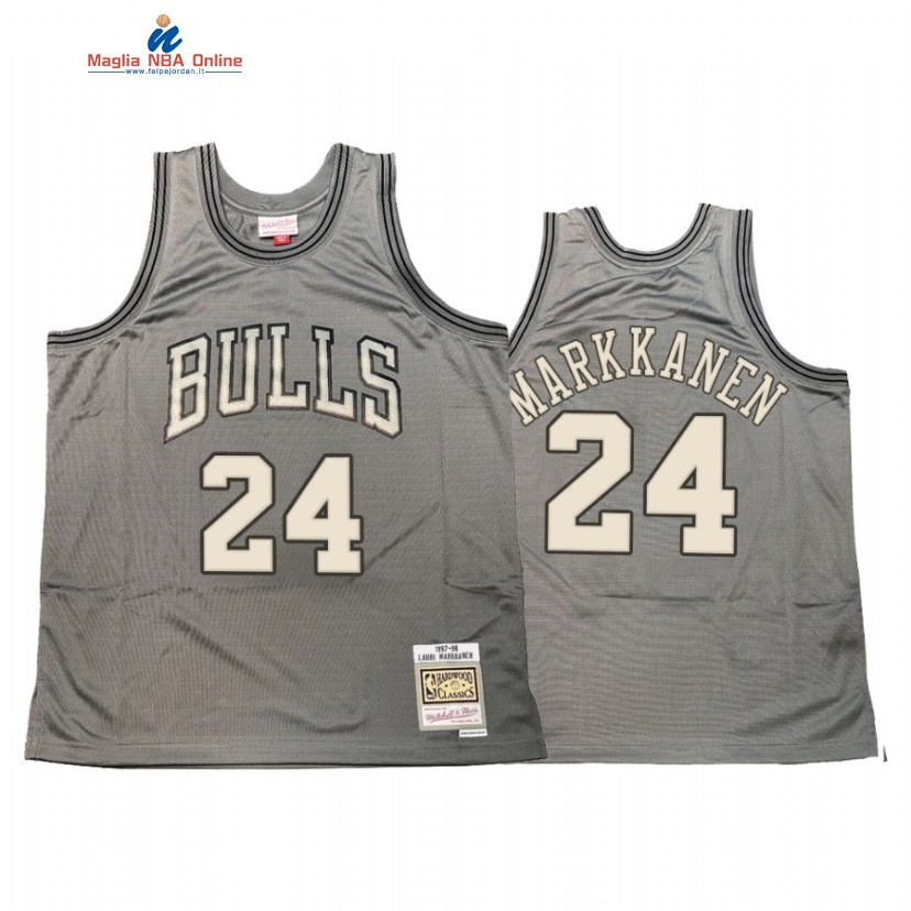 Maglia NBA Chicago Bulls #24 Lauri Markkanen Grigio Hardwood Classics Acquista