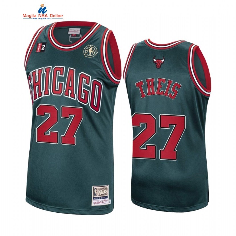 Maglia NBA Chicago Bulls #27 Daniel Theis Verde Hardwood Classics 2021 Acquista