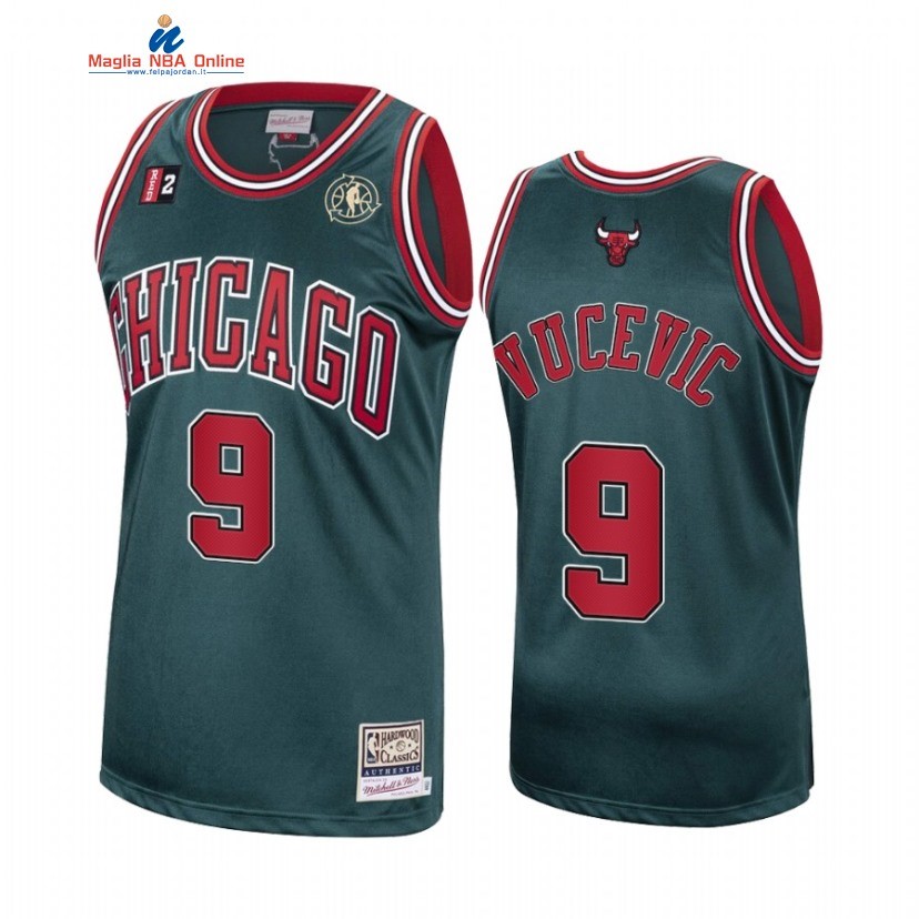 Maglia NBA Chicago Bulls #9 Nikola Vucevic Verde Hardwood Classics 2021 Acquista