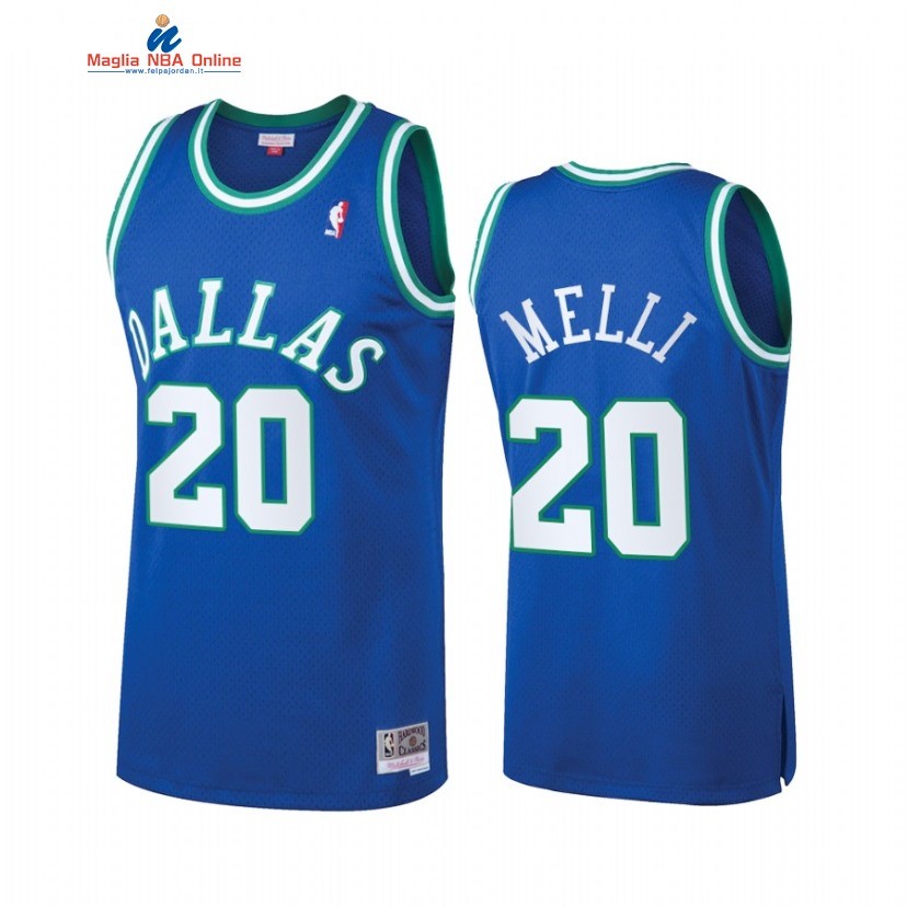 Maglia NBA Dallas Mavericks #20 Nicolo Melli Blu Hardwood Classics Acquista