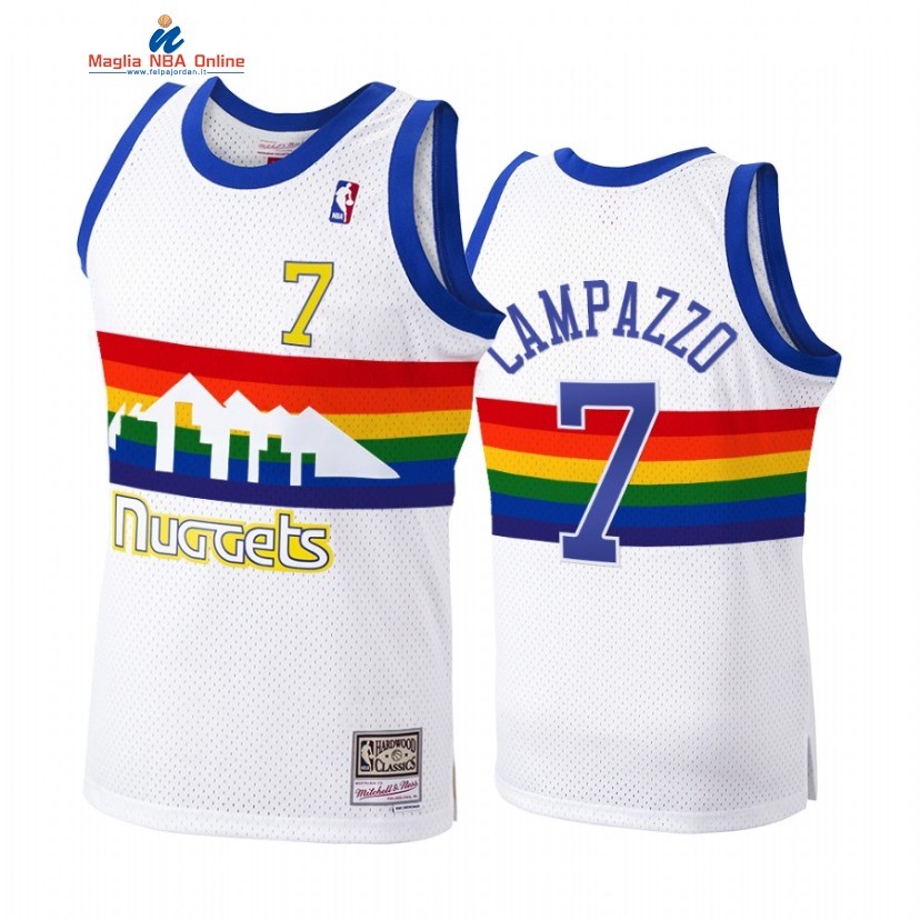 Maglia NBA Denver Nuggets #7 Facundo Campazzo Bianco Hardwood Classics 1991-92 Acquista