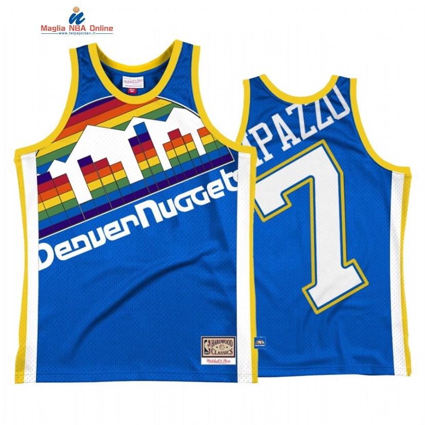 Maglia NBA Denver Nuggets #7 Facundo Campazzo Big Face 2 Blu Hardwood Classics Acquista