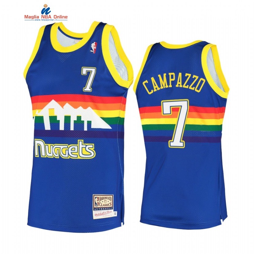 Maglia NBA Denver Nuggets #7 Facundo Campazzo Blu Hardwood Classics Acquista