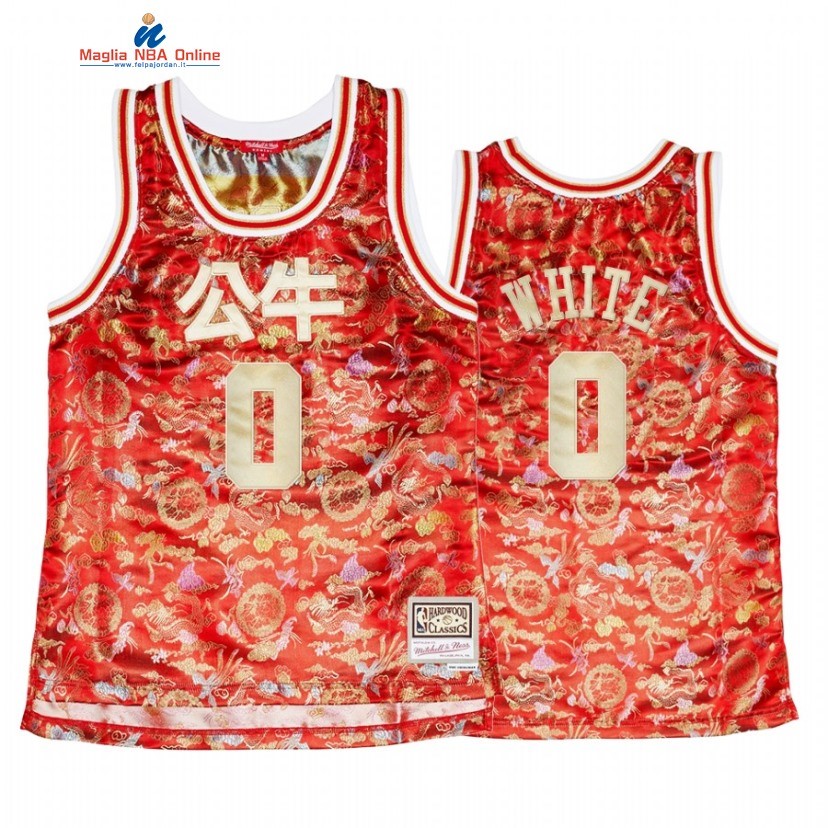 Maglia NBA Donna Chicago Bulls #0 Coby White CNY Rosso Hardwood Classics 2021 Acquista