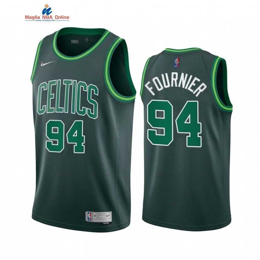 Maglia NBA Earned Edition Boston Celtics #94 Evan Fournier Verde 2021 Acquista