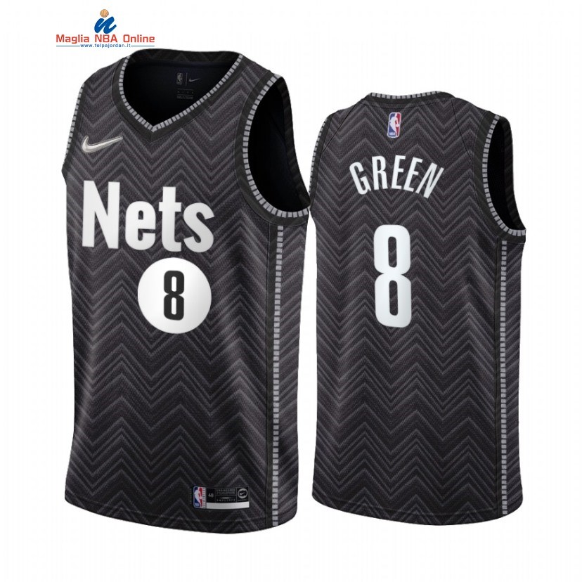 Maglia NBA Earned Edition Brooklyn Nets #8 Jeff Green Nero 2020-21 Acquista
