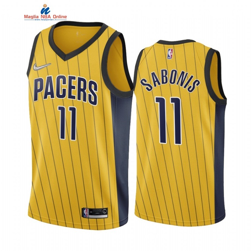 Maglia NBA Earned Edition Indiana Pacers #11 Domantas Sabonis Oro 2020-21 Acquista