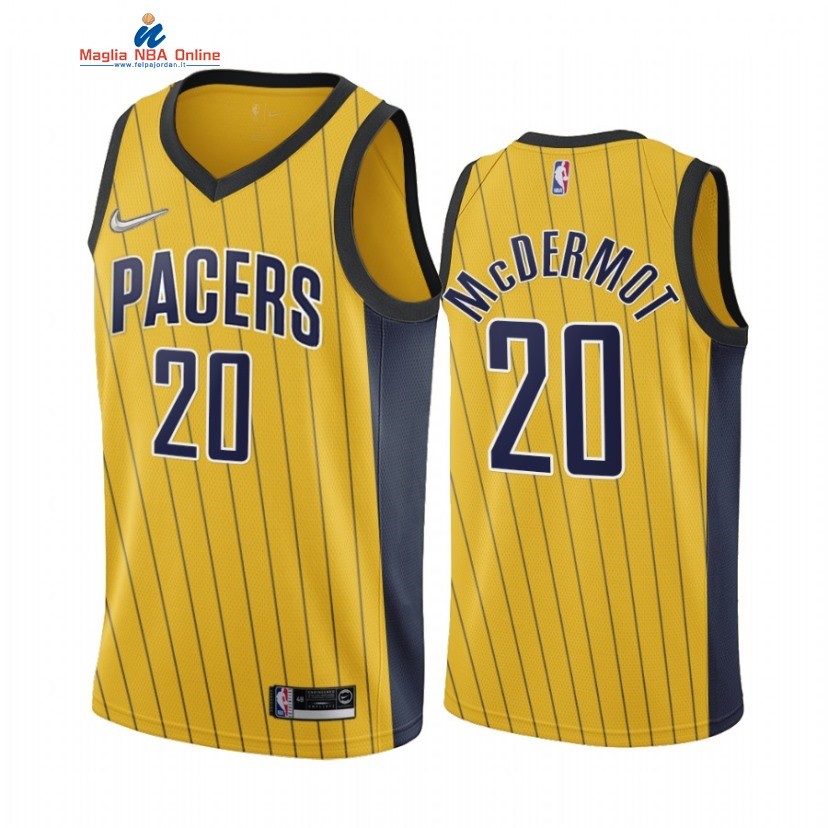 Maglia NBA Earned Edition Indiana Pacers #20 Doug McDermott Oro 2020-21 Acquista