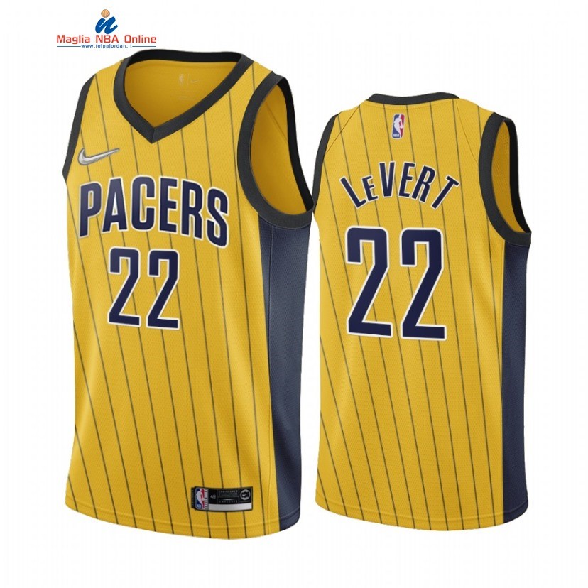 Maglia NBA Earned Edition Indiana Pacers #22 Caris LeVert Oro 2020-21 Acquista