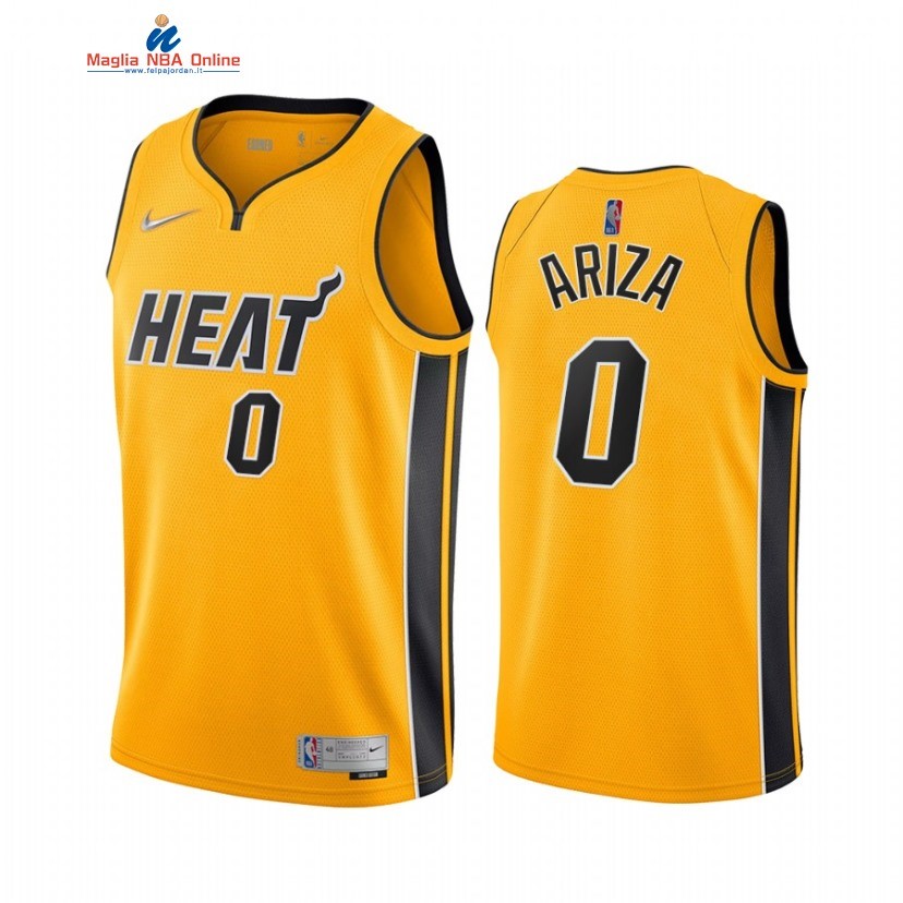 Maglia NBA Earned Edition Miami Heat #0 Trevor Ariza Giallo 2021 Acquista