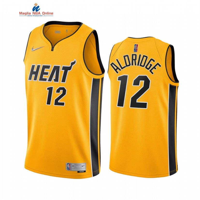 Maglia NBA Earned Edition Miami Heat #12 LaMarcus Aldridge Giallo 2021 Acquista