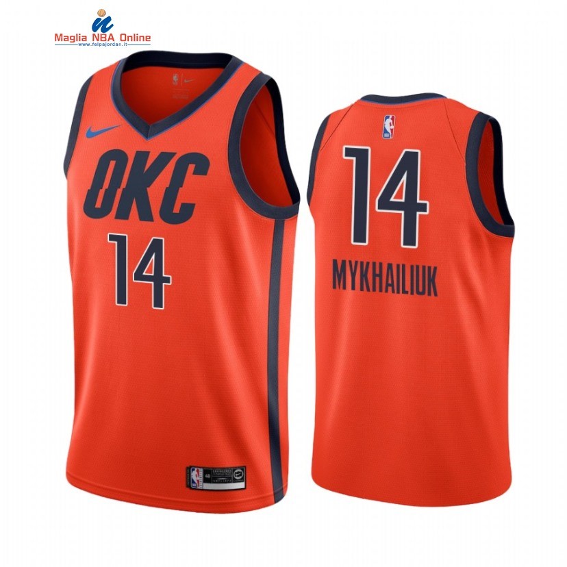 Maglia NBA Earned Edition Oklahoma City Thunder #14 Sviatoslav Mykhailiuk Arancia 2020-21 Acquista