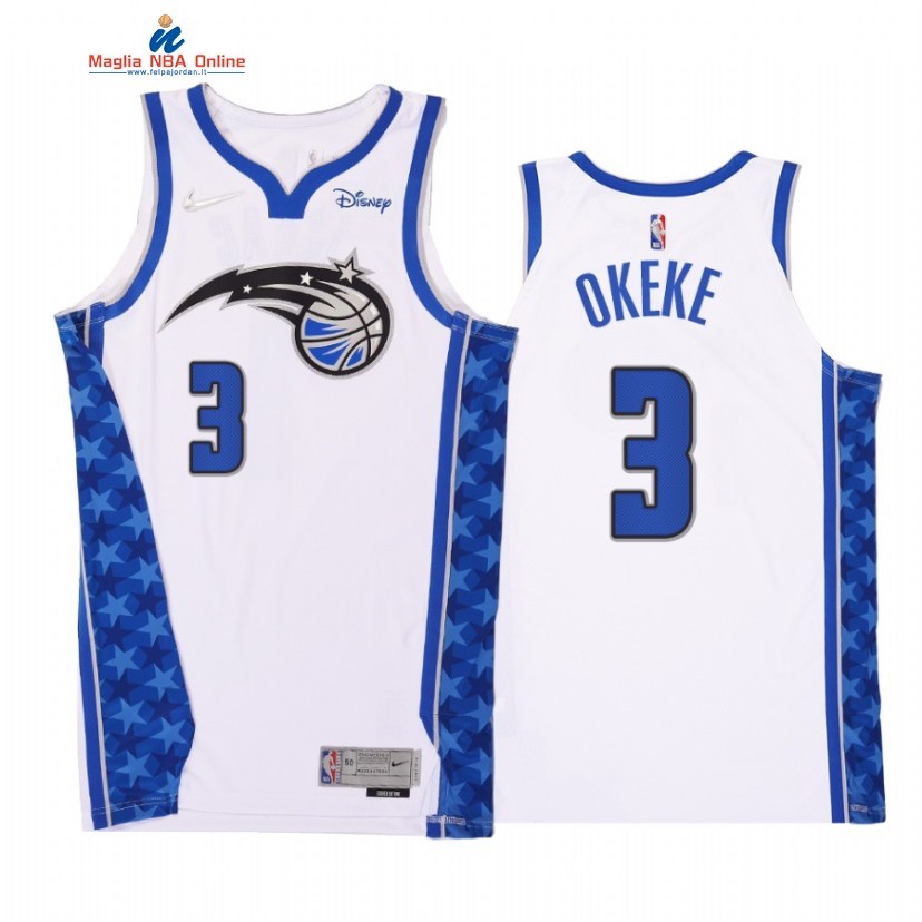 Maglia NBA Earned Edition Orlando Magic #3 Chuma Okeke Bianco 2020-21 Acquista