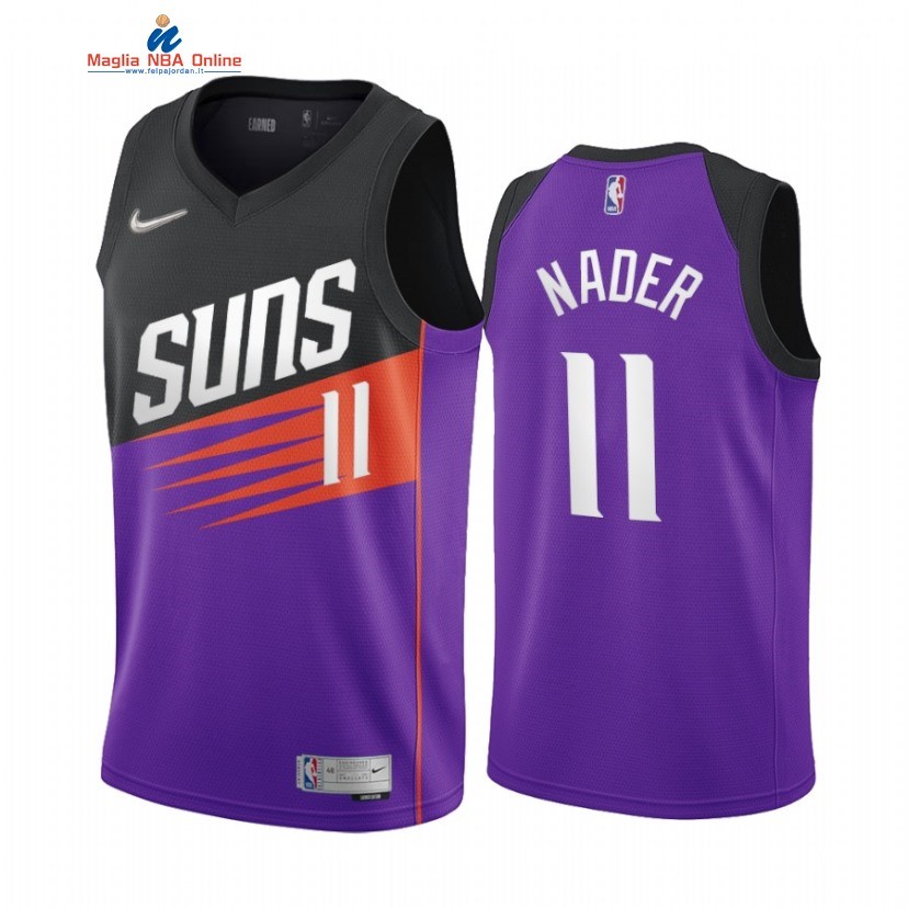 Maglia NBA Earned Edition Phoenix Suns #11 Abdel Nader Porpora 2021 Acquista