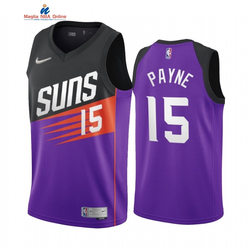 Maglia NBA Earned Edition Phoenix Suns #15 Cameron Payne Porpora 2021 Acquista