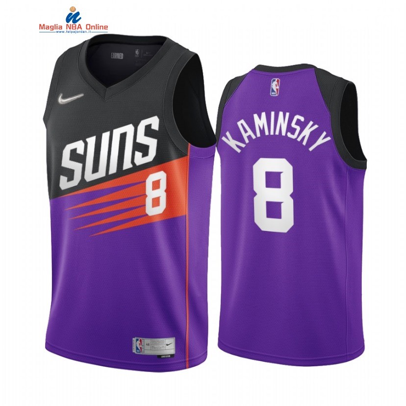 Maglia NBA Earned Edition Phoenix Suns #8 Frank Kaminsky Porpora 2021 Acquista