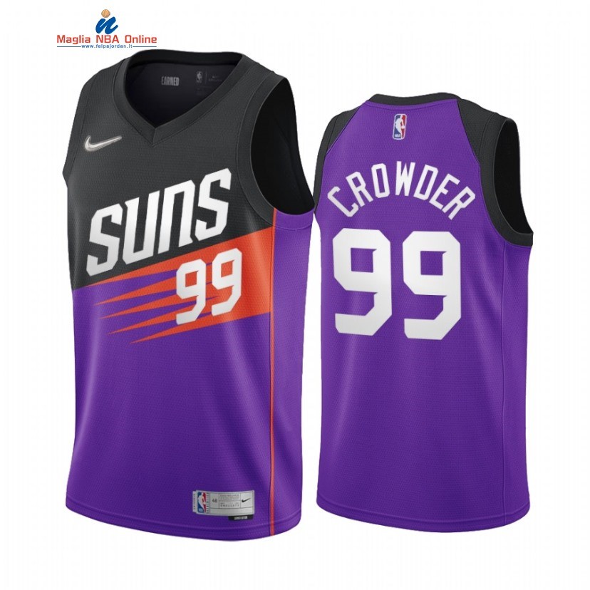 Maglia NBA Earned Edition Phoenix Suns #99 Jae Crowder Porpora 2021 Acquista
