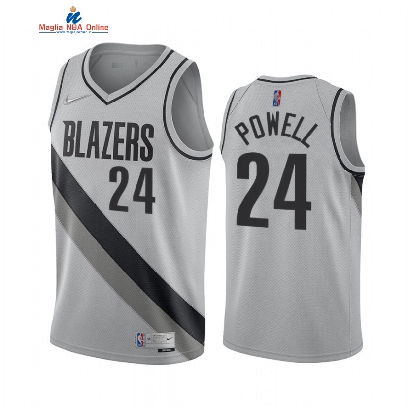 Maglia NBA Earned Edition Portland Trail Blazers #24 Norman Powell Grigio 2021 Acquista