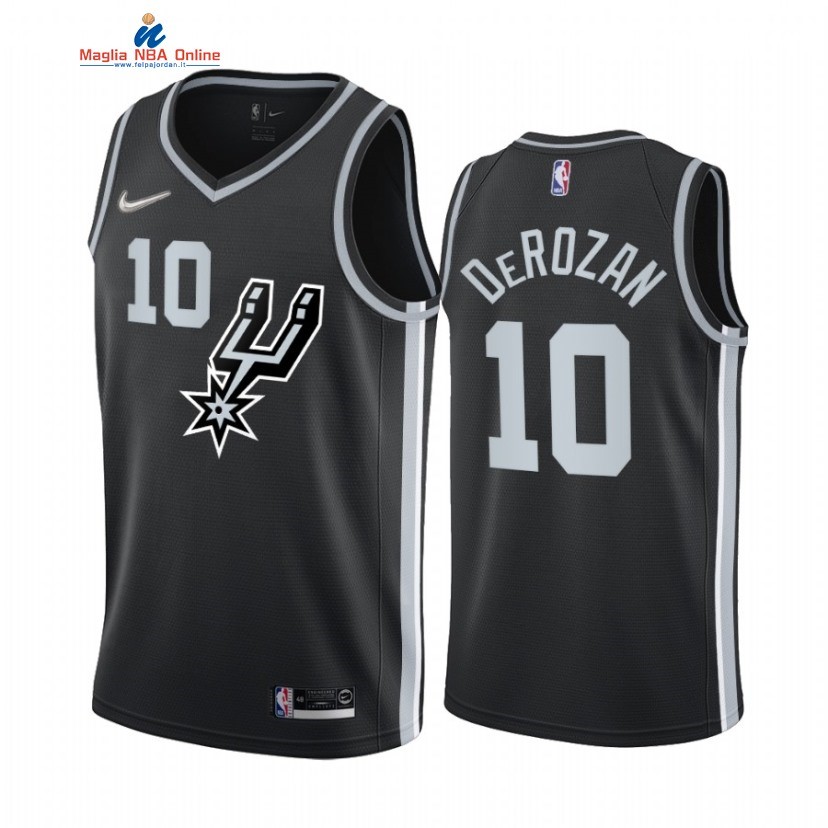 Maglia NBA Earned Edition San Antonio Spurs #10 DeMar DeRozan Nero 2020-21 Acquista