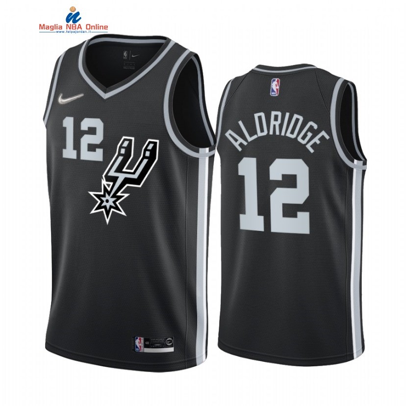 Maglia NBA Earned Edition San Antonio Spurs #12 LaMarcus Aldridge Nero 2020-21 Acquista