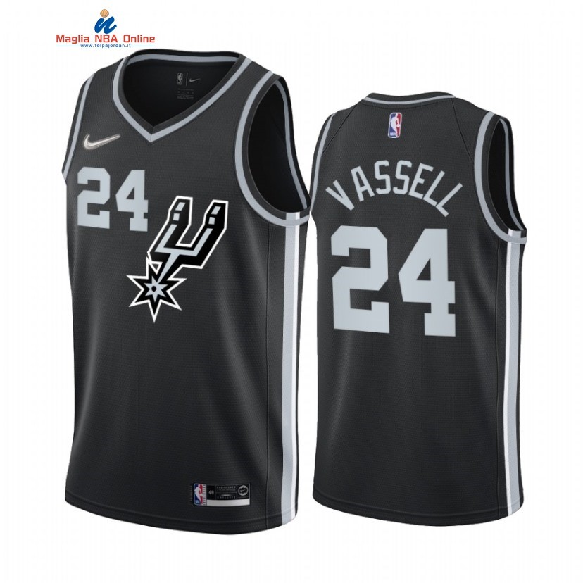 Maglia NBA Earned Edition San Antonio Spurs #24 Devin Vassell Nero 2020-21 Acquista