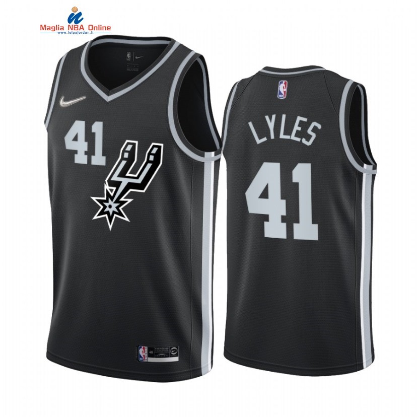 Maglia NBA Earned Edition San Antonio Spurs #41 Trey Lyles Nero 2020-21 Acquista