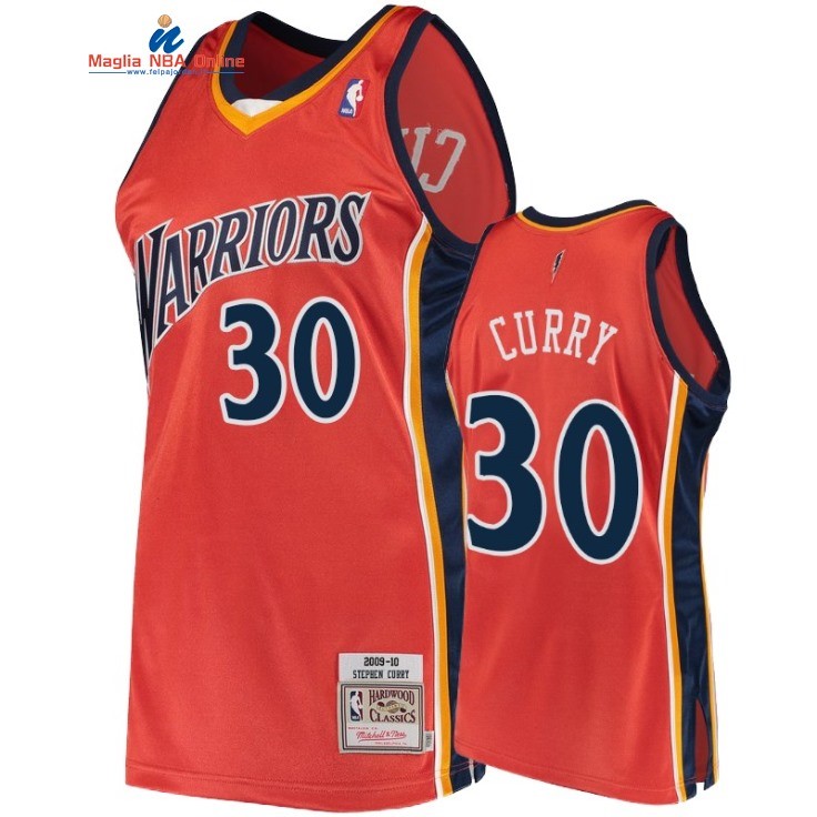 Maglia NBA Golden State Warriors #30 Stephen Curry Arancia Hardwood Classics 2009-10 Acquista
