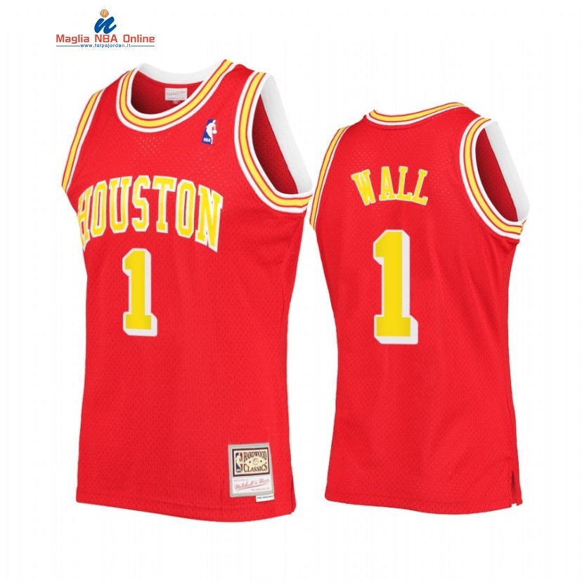 Maglia NBA Houston Rockets #1 John Wall Rosso Hardwood Classics Acquista