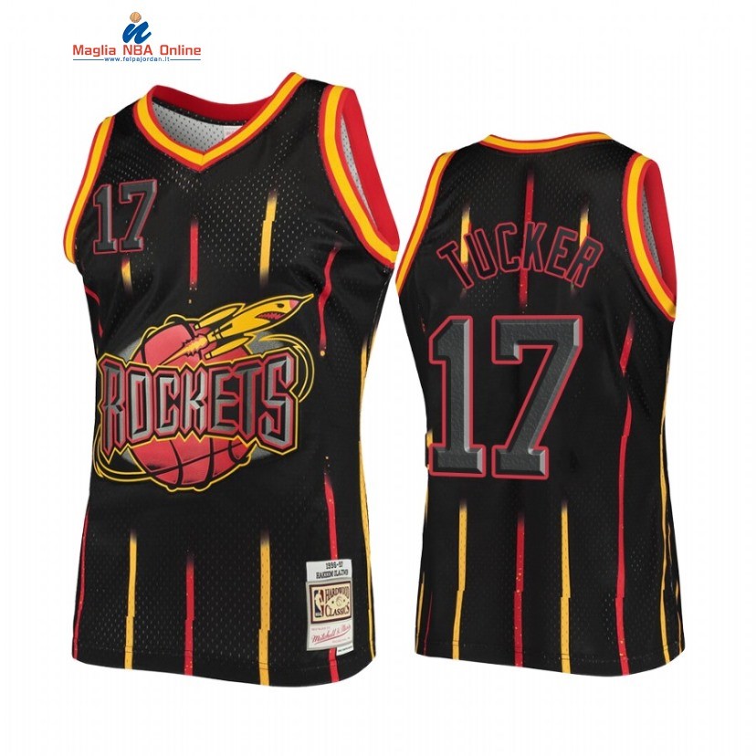 Maglia NBA Houston Rockets #17 P.J. Tucker Nero Hardwood Classics Acquista