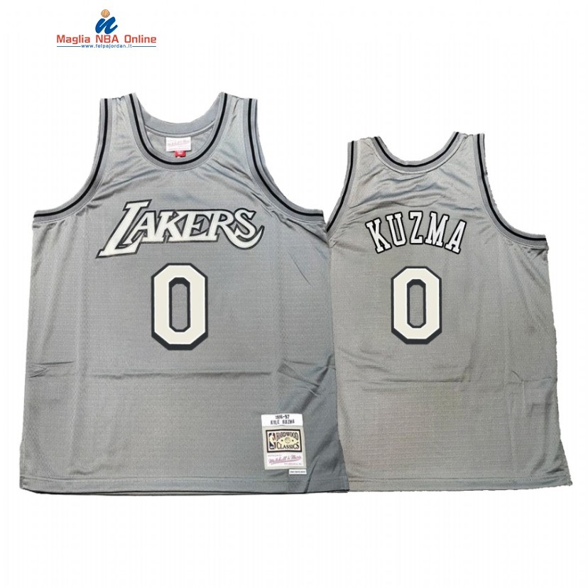 Maglia NBA Los Angeles Lakers #0 Kyle Kuzma Grigio Hardwood Classics Acquista