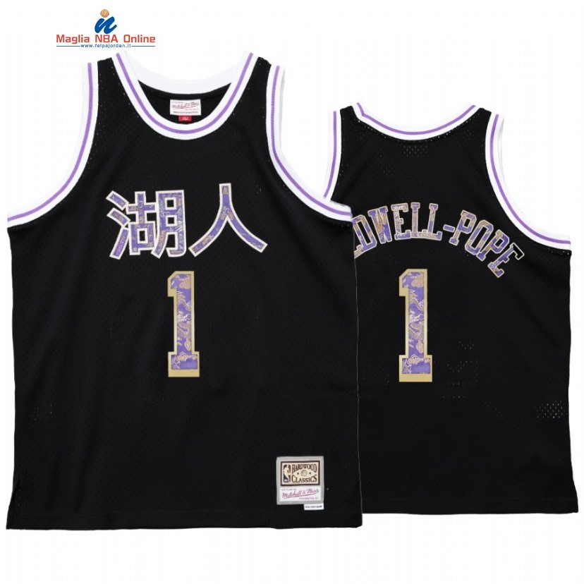 Maglia NBA Los Angeles Lakers #1 Kentavious Caldwell Pope CNY Nero Hardwood Classics Acquista