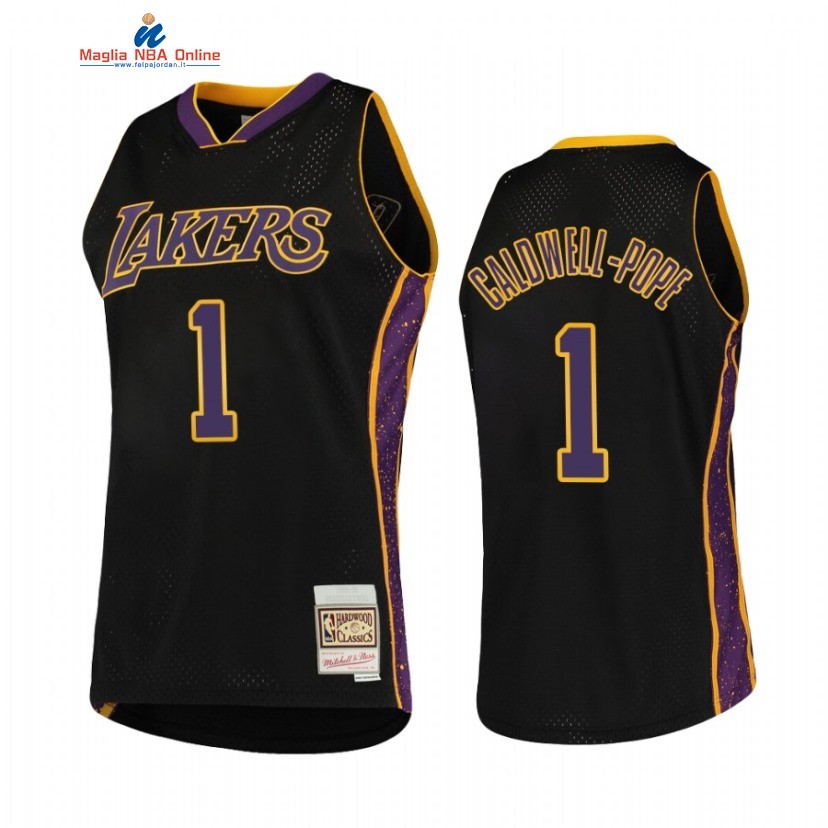 Maglia NBA Los Angeles Lakers #1 Kentavious Caldwell Pope Nero Hardwood Classics Acquista