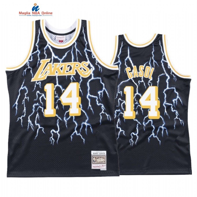 Maglia NBA Los Angeles Lakers #14 Marc Gasol Nero Hardwood Classics Acquista