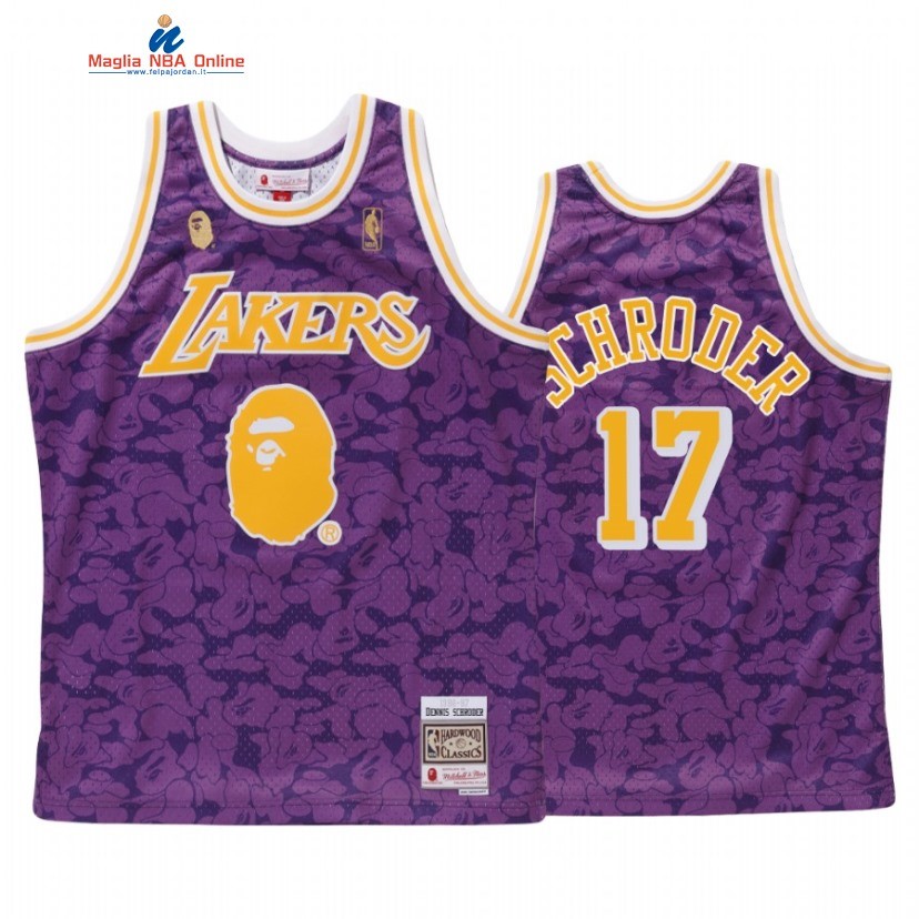 Maglia NBA Los Angeles Lakers #17 Dennis Schroder Porpora Hardwood Classics 2021 Acquista