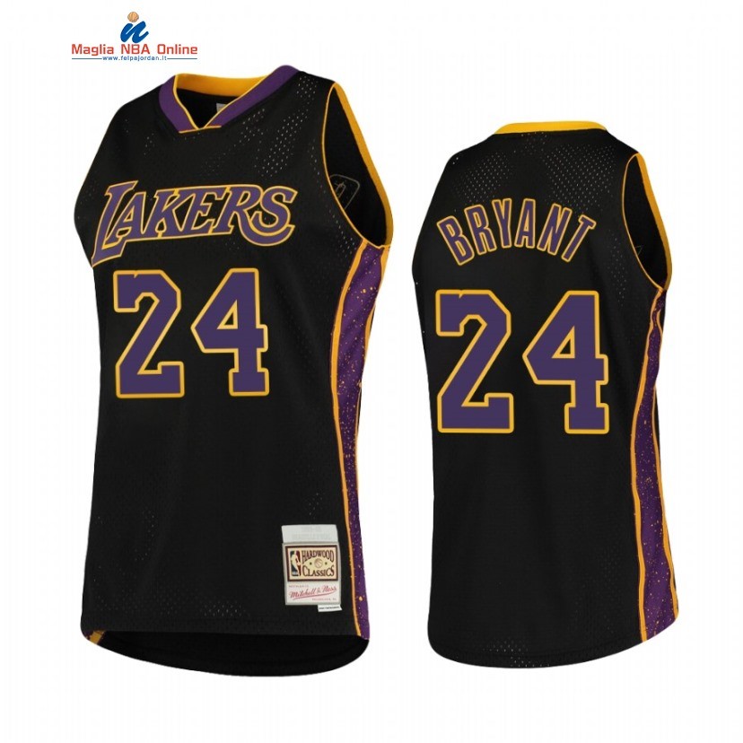 Maglia NBA Los Angeles Lakers #24 Kobe Bryant Nero Hardwood Classics Acquista