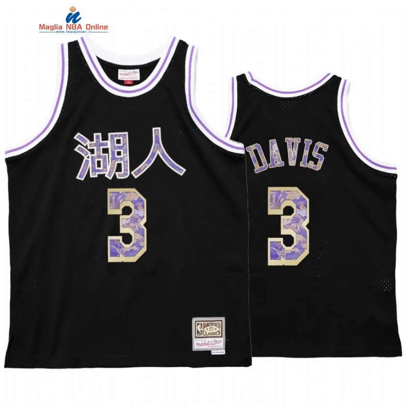 Maglia NBA Los Angeles Lakers #3 Anthony Davis CNY Nero Hardwood Classics Acquista