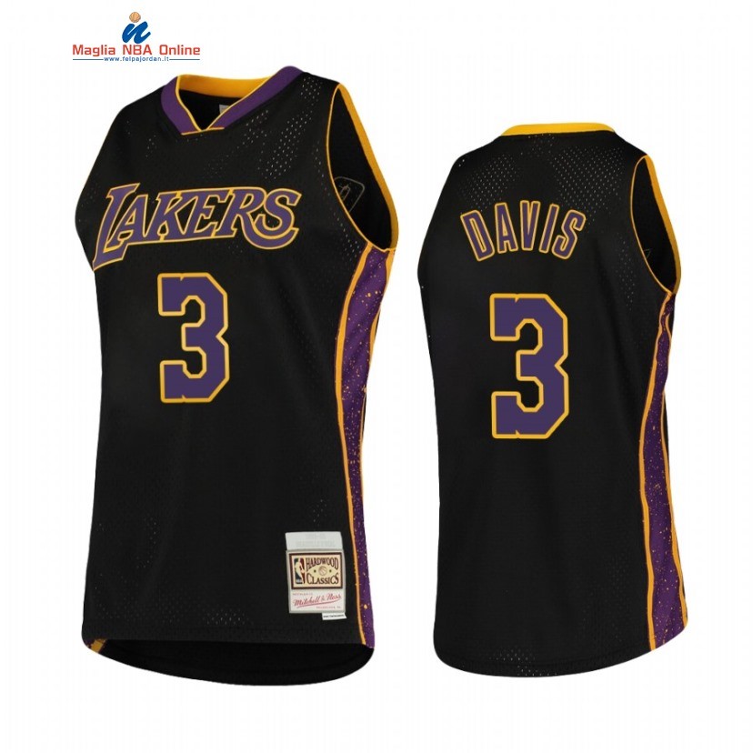 Maglia NBA Los Angeles Lakers #3 Anthony Davis Nero Hardwood Classics Acquista